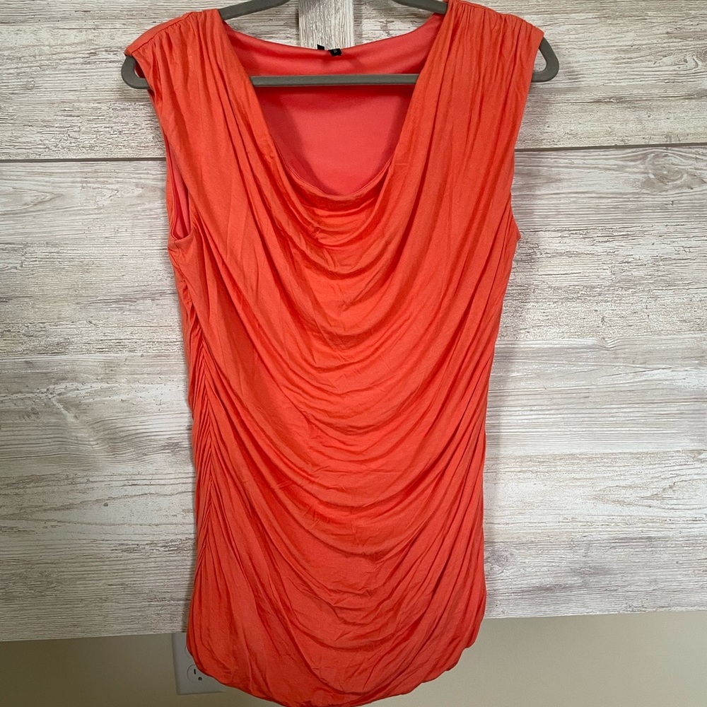 Dressy coral top.